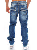 Men's Fashion Washed Effect Straight Denim Pants