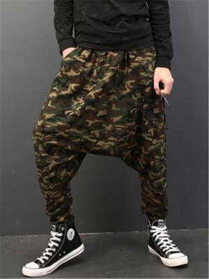 Mens Stylish Personality Camo Harem Pants