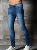 Mens Slim Fit BrIef Elastic Ankle Denim Pants