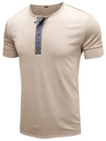 Summer Leisure Patchwork Slim Short Sleeve T-shirts For Men