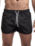 Mens Summer Comfy Solid Color Beach Shorts