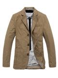 Middle-aged Male Classic Long Sleeve Button Coat