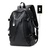 Men's Stylish Hidden Earphone Hole USB Charging Travel Backpacks