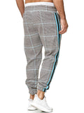 Men's Casual Plaid Drawstring Sweatpants Track Pants