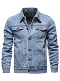 Mens Classic Casual Long Sleeve Jean Jacket