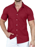 Summer Loose Trendy Solid Color Lapel Shirt for Men