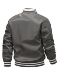 Trendy Vivid Men's Autumn Winter Stand-up Varsity Jacket