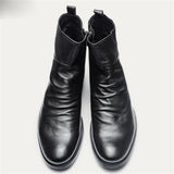 Embroidery Zip Plus Size Men's Leather Ankle Boots