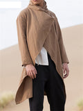 Cool Irregular Cotton Linen Long Cloak For Men