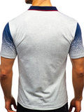 Mens Casual Dot Print Fashion Short Sleeve Shirts