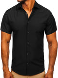 Men's Simple Office Wear Summer Turn Down Collar Button Shirts