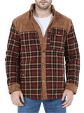 Mens Casual Windproof Plaid Pattern Warm Jackets