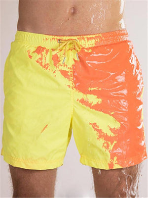 Temperature Sensitive Color-Changing Men's Beach Swim Trunks Shorts