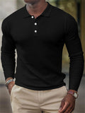 Male Classic Plain Plaid Knit Business Polo Shirts