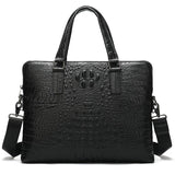 Business Large Capacity Laptop Crocodile Leather Briefcase Casual Handbags