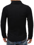 Drawstring Turtleneck Long Sleeve Sweater for Men