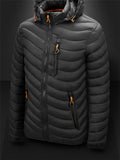 Mens Warm Lining Anti-Theft Padded Coats With Removable Hood