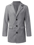 Men's Winter Slim Fit Lapel Collar Warm Mid-length Blazer Coat