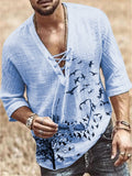 Men's Printed V-Neck Half Sleeve Shirts