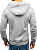 Men's Solid Color Casual Zipper Hooded Sweater