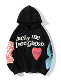 Fashion Print Personality Drawstring Hooded Hoodies