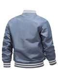 Trendy Vivid Men's Autumn Winter Stand-up Varsity Jacket