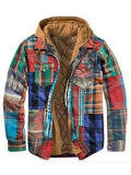 Comfy Creative Printed Zip Cotton Hooded Flannel Jacket