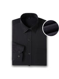 Tide Business Slim Fit Pure Color Splicing Long Sleeve Shirts For Men