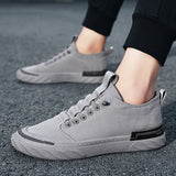 Breathable Fine Stitching Flat Sole Low-Top Canvas Walking Shoes