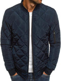 Men's Fashion Diamond Quilted Coat Bomber Jacket