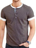 Summer Daily Wear Comfy Short Sleeve Contrasting Slim T-shirts For Men