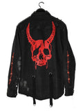 Men’s Gothic Demon Skull Cool Denim Jacket