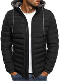 Men's Hooded Lightweight Zip Cotton-Padded Coat