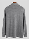 Men's Long Sleeve Base Shirts High-neck Knitt Pure Color Tops