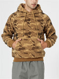 Men's Casual Hooded Camouflage Print Loose Winter Sweatshirt