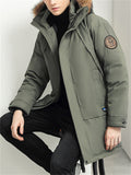 Men's Plus Size Hooded Fur Collar Loose Long Downcoat