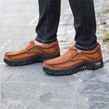 Outdoor Casual Breathable Wearable Soft Sole Leather Ankle Shoes