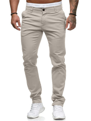 Men's Daily Basic Casual Straight Trousers