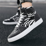 Mens Fashion Patchwork Zebra Print Breathable CasualShoes