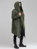 Men's Street Ultra Light Hooded Long Cardigan Cloak with Pockets