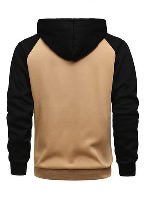 Casual Contrast Color Athletic Mens Work Hoodie in Autumn Winter