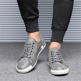 Mens Fashion Breathable Stitching Lace Up Ankle Shoes
