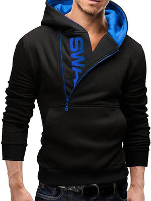 Men's LOGO Printed Side Zipper Hoodie