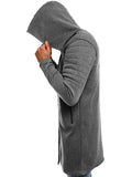 Men's Casual Striped Mid-Length Hooded Sweatshirt