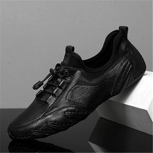 Breathable Fashion Stitching Lace Up Leather Ankle Shoes