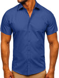 Men's Simple Office Wear Summer Turn Down Collar Button Shirts