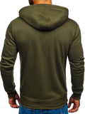 Men's Solid Color Casual Zipper Hooded Sweater