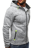 Men's Sport Casual Jacquard  Fleece Zipper Hoodie