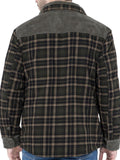 Stylish Corduroy Plaid Fleece Lining Thermal Cotton Lapel Cozy Shirt Jacket