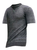 Men's Leisure Summer Small Square Round Neck Slim Fit T-Shirt